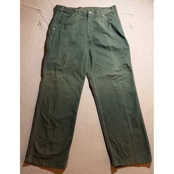 Calvin Klein Carpenter Jeans Mens 36 Green Denim Straight Pocketed Men 36X30 New - Picture 1 of 11